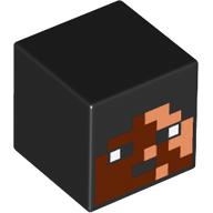 Tête de minifigurine spéciale, cube avec motif imprimé visage brun rougeâtre et nougat (Minifig Head Special, Cube with Reddish Brown and Nougat Face Print)