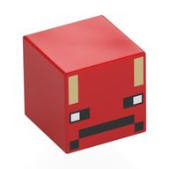 Tête de minifigurine spéciale, cube avec visage noir, rayures jaune clair vif (bébé striker) (Minifig Head Special, Cube with Black Face, Bright Light Yellow Stripes (Baby Strider))