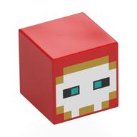 Tête de minifigurine Spécial, Cube avec Visage Blanc/Pixélisé, yeux turquoise foncé (Minifig Head Special, Cube with Pixelated White/Tan Face, Dark Turquoise Eyes)