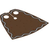 Visuel indicatif Rebrickable de Cape de cou, Standard [Tissu extensible spongieux] avec pain d'épices nougat moyen, pois rouges, motif imprimé lignes de glaçage blanc (Neckwear Cape, Standard [Spongy Stretchable Fabric] with Medium Nougat Ginger Bread, Red Dots, White Icing Lines Print)