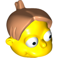 Tête de minifigurine Spécial, Simpsons, Martin Prince avec Nougat Motif imprimé cheveux (Minifig Head Special, Simpsons, Martin Prince with Nougat Hair Print)