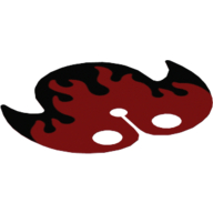 Cape col, arrondi avec 2 points avec des flammes sur fond noir motif imprimé (Neckwear Cape Collar, Rounded with 2 Points with Flames on Black Background Print)
