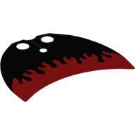 Cape de cou, croissant incurvé en forme de flammes sur fond noir motif imprimé (Neckwear Cape, Curved Crescent Shaped with Flames on Black Background Print)