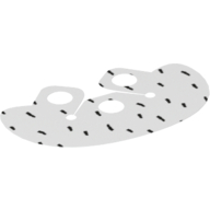 Col cape, arrondi avec 3 trous supérieurs avec des taches de fourrure noire motif imprimé (Neckwear Cape Collar, Rounded with 3 Top Holes with Black Fur Spots Print)