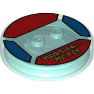 Visuel indicatif Rebrickable de Fonction brique ronde 4 x 4 x 2/3 avec motif imprimé 2 tenons et jaune 'MARTY MC FLY' (Function Brick Round 4 x 4 x 2/3 with 2 Studs and Yellow 'MARTY MC FLY' Print)