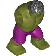 Corps géant, Hulk avec des cheveux en désordre avec un pantalon magenta motif imprimé (Body Giant, Hulk with Messy Hair with Magenta Pants Print)