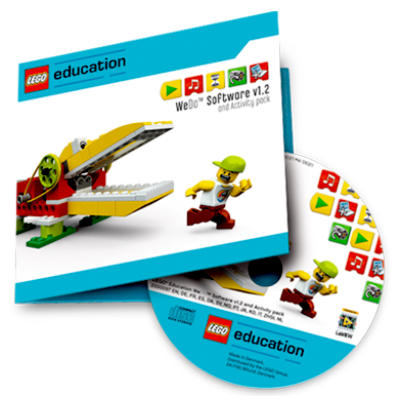 CD-Rom/DVD-Rom, logiciel WeDo v1.2 et pack d'activités (CD-Rom/DVD-Rom, WeDo Software v1.2 and Activity Pack)