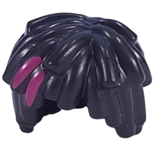 Cheveux courts boucles longues / serpillière avec motif imprimé splatch magenta (Hair Short Long Curls / Mop Top with Magenta Splotch Print)