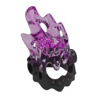 Capuche avec tenons latéraux, motif de flammes rose transparent-sombre (Hood with Side Studs, Trans-Dark Pink Flames Pattern)