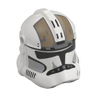 Casque clone trooper phase 2, avant fermé, trous pour visière avec marquages beige foncé imprimé (Helmet Clone Trooper Phase 2, Closed Front, Holes for Visor with Dark Tan Markings Print)
