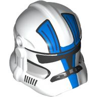 Casque Clone Trooper Phase 2, avant fermé, trous pour visière avec motif imprimé Marquages bleus (Helmet Clone Trooper Phase 2, Closed Front, Holes for Visor with Blue Markings Print)