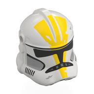 Casque clone trooper phase 2, avant fermé, trous pour visière avec visière noire, marquages jaunes imprimés (Helmet Clone Trooper Phase 2, Closed Front, Holes for Visor with Black Visor, Yellow Markings Print)