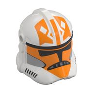 Casque Clone Trooper Phase 2, avant fermé, Trous pour visière avec Orange Marquages motif imprimé (Helmet Clone Trooper Phase 2, Closed Front, Holes for Visor with Orange Markings Print)