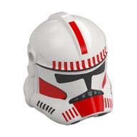 Casque Clone Trooper Phase 2, avant fermé, trous pour visière avec visière noire, motif imprimé Marquages rouges (Helmet Clone Trooper Phase 2, Closed Front, Holes for Visor with Black Visor, Red Markings Print)