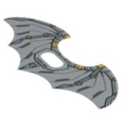 Ailes, étendues, festonnées 5 points, avec motif imprimé noir et or (Wings, Extended, Scalloped 5 Points, with Black and Gold Print)