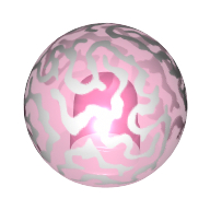 Boule avec trou de tenon et motif imprimé cerveau blanc (fini rond) (Ball with Stud Hole and White Brain Print (Finial Round))