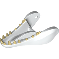 Visuel indicatif Rebrickable de Partie du corps animal, Dinosaure, Indominus Rex mâchoire inférieur avec dents beige (Animal Body Part, Dinosaur, Indominus Rex Lower Jaw with Tan Teeth)