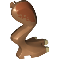 Visuel indicatif Rebrickable de Partie du corps animal, dinosaure, jambe de Stygimoloch, à droite, avec connecteur, griffes beige et motif imprimé taches orange foncé (Animal Body Part, Dinosaur, Stygimoloch Leg, Right, with Pin, Tan Claws and Dark Orange Spots Print)