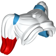couettes haut, longue frange, trou sur le dessus, cravates de cheveux bleu moyen, queues peintes en bleu rouge (Hair Pigtails High, Long Bangs, Hole on Top, Medium Blue Hair Ties, Red?Blue Painted Tails)