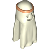 Costume fantôme linceul avec sourire et bandeau nougat moyen motif imprimé (Costume Ghost Shroud with Smile and Headband Medium Nougat Print)