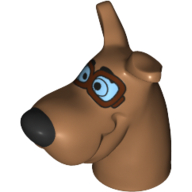 Partie du corps de l'animal, tête de chien grand dane avec scooby-doo avec pilote lunettes motif imprimé (Animal Body Part, Dog Head Great Dane with Scooby-Doo with Pilot Goggles Print)