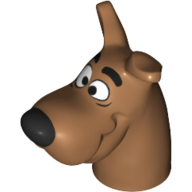 Partie du corps animal, tête de chien grand dane avec scooby-doo avec la langue léchant côtelettes motif imprimé (Animal Body Part, Dog Head Great Dane with Scooby-Doo with Tongue Licking Chops Print)