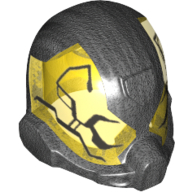 Espace casque avec visière transparent-jaune avec perle titane bug motif imprimé (Helmet Space with Trans-Yellow Visor with Pearl Titanium Bug Print)