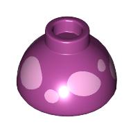 Visuel indicatif Rebrickable de Brique ronde 1,5 x 1,5 dôme haut avec des taches roses métalliques motif imprimé (Brick Round 1.5 x 1.5 Dome Top with Metallic Pink Spots Print)