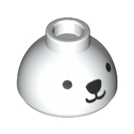 Visuel indicatif Rebrickable de Brique ronde 1,5 x 1,5 dôme haut avec visage d'ours motif imprimé (Brick Round 1.5 x 1.5 Dome Top with Bear Face Print)