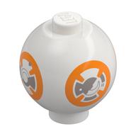 Brique ronde 2 x 2 sphère avec tenon avec motif imprimé corps BB-8 droïde (Brick Round 2 x 2 Sphere with Stud with BB-8 Droid Body Print)