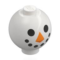 Visuel indicatif Rebrickable de Brique ronde 2 x 2 sphère avec tenon avec motif imprimé visage bonhomme de neige (Brick Round 2 x 2 Sphere with Stud with Snowman Face Print)