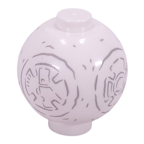 Brique ronde 2 x 2 sphère avec tenon bleu foncé gris BB-8 droïde bonhomme de neige motif imprimé (Brick Round 2 x 2 Sphere with Stud with Dark Bluish Grey BB-8 Droid Snowman Print)