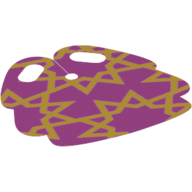 Jupe accessoire de taille, plis arrondis avec motif étoiles d'or (Hipwear Skirt, Rounded Pleats with Gold Stars Pattern)