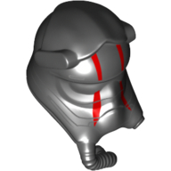 Casque avec tuyau respiratoire premier ordre TIE fighter pilote et motif imprimé rayures rouges (Helmet with Respiratory Pipe First Order TIE Fighter Pilot and Red Stripes Print)