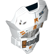 Visuel indicatif Rebrickable de Grande couverture de torse de figurine avec ceinture surélevée et armure endommagée de combat motif imprimé (Clone) (Large Figure Torso Cover with Raised Belt and Battle Damaged Armor Print (Clone))