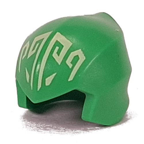 Tête envelopper la moitié supérieure avec des marques vertes jaunâtres motif imprimé (Head Wrap Top Half with Yellowish Green Markings Print)