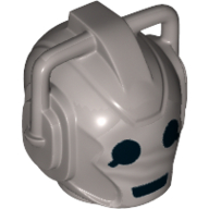 Tête de minifigurine spéciale, Robot avec 2 poignées, Yeux noirs et motif imprimé Bouche (Cyberman) (Minifig Head Special, Robot with 2 Handles, Black Eyes and Mouth Print (Cyberman))