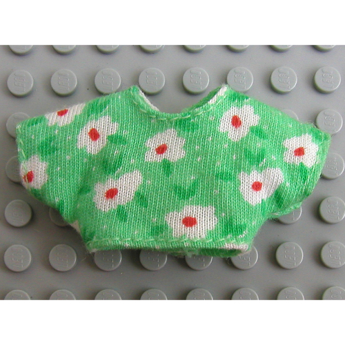 Visuel indicatif Rebrickable de Scala, crop haut à manches courtes avec motif fleurs blanches (Scala, Crop Top with Short Sleeves with White Flowers Pattern)