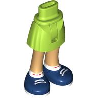Visuel indicatif Rebrickable de Mini-poupée bassin et jupe courte avec jambes chaudes, chaussures blanches / bleu foncé motif imprimé (Minidoll Hips and Short Skirt with Warm Tan Legs, White/Dark Blue Shoes Print)