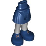 Visuel indicatif Rebrickable de Bassin mini-poupée et jupe courte avec jambes blanches, bottes bleu foncé, lacets dorés (Minidoll Hips and Short Skirt with White Legs, Dark Blue Boots, Gold Laces)