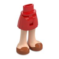 Visuel indicatif Rebrickable de Mini-poupée bassin et jupe courte avec jambes de nougat clair, chaussures orange foncé motif imprimé (Minidoll Hips and Short Skirt with Light Nougat Legs, Dark Orange Shoes Print)