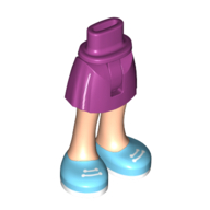 Visuel indicatif Rebrickable de Mini-poupée bassin et jupe courte avec des chaussures azur moyen, lacets blanches [charnière mince] (Minidoll Hips and Short Skirt with Medium Azure Shoes, White Laces [Thin Hinge])
