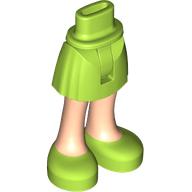 Visuel indicatif Rebrickable de Mini-poupée bassin et jupe courte avec jambes de nougat clair et chaussures à la vert citron motif imprimé [charnière épaisse] (Minidoll Hips and Short Skirt with Light Nougat Legs and Lime Shoes Print [Thick Hinge])