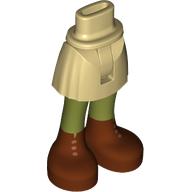 Visuel indicatif Rebrickable de Mini-poupée bassin et jupe courte avec jambes vert olive, bottes brun rougeâtre (Minidoll Hips and Short Skirt with Olive Green Legs, Reddish Brown Boots)
