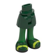 Visuel indicatif Rebrickable de Bassin mini-poupée et jupe courte avec jambes vertes, chaussures vert foncé, semelles noires, sangles vert citron motif imprimé (Minidoll Hips and Short Skirt with Green Legs, Dark Green Shoes, Black Soles, Lime Straps Print)