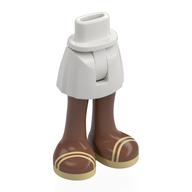 Visuel indicatif Rebrickable de Mini-poupée bassin et jupe courte avec jambes marron moyen, sandales beiges motif imprimé (Minidoll Hips and Short Skirt with Medium Brown Legs, Tan Sandals Print)