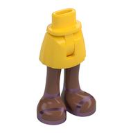 Visuel indicatif Rebrickable de Mini-poupée bassin et jupe courte avec jambes marron moyen, chaussures rose métallique motif imprimé [charnière mince] (Minidoll Hips and Short Skirt with Medium Brown Legs, Metallic Pink Shoes Print [Thin Hinge])