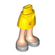 Mini-poupée bassin et jupe courte avec jambes nougat clair et chaussures argentées [mince charnière] (Minidoll Hips and Short Skirt with Light Nougat Legs and Silver Shoes [Thin Hinge])
