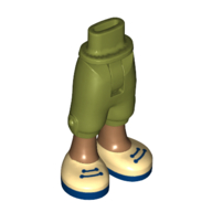 Visuel indicatif Rebrickable de Mini-poupée aux bassin et pantalon avec des chaussures beige, des lacets et des semelles bleu foncé, des jambes de nougat moyen imprimé (Minidoll Hips and Cropped Trousers with Tan Shoes, Dark Blue Laces and Soles, Medium Nougat Legs Print)