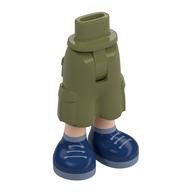 Mini-poupée bassin et pantalon cargo avec jambes de nougat clair, bottes bleu foncé, motif imprimé lacets bleu sable (Minidoll Hips and Cargo Pants with Light Nougat Legs, Dark Blue Boots, Sand Blue Laces Print)